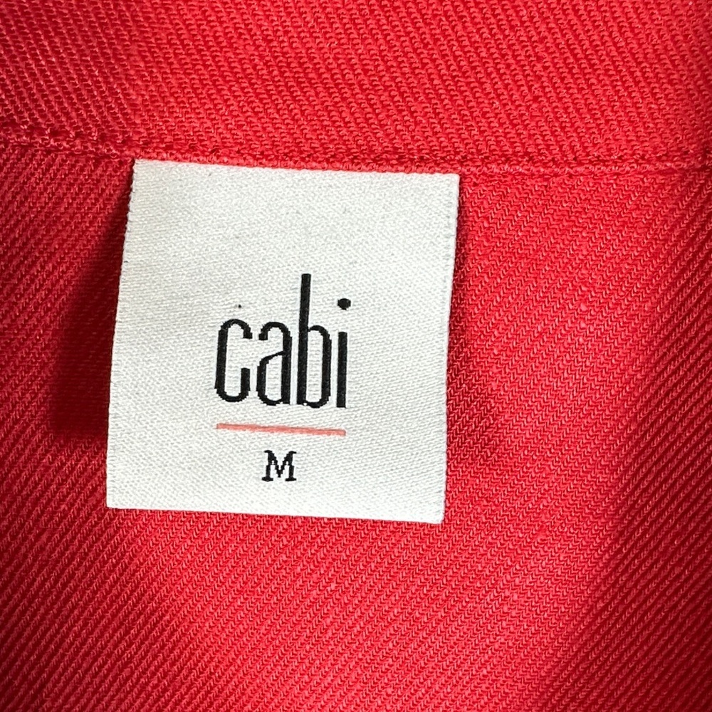 Cabi Red Valentine Linen Blend Button Front Jacket Blazer Womens Size M - Picture 2 of 10